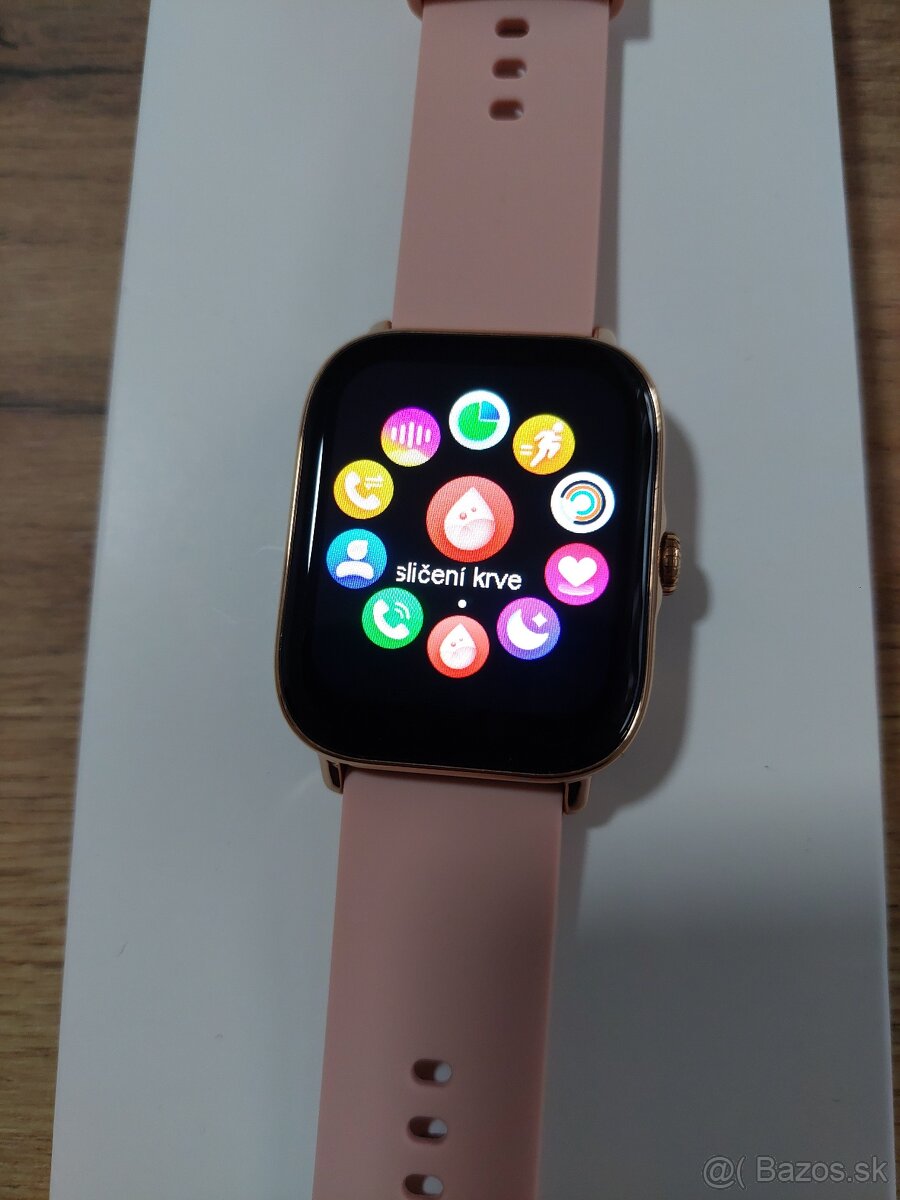 Chytré hodinky P72 – 1,85" - volanie, IP68, ružové - 7