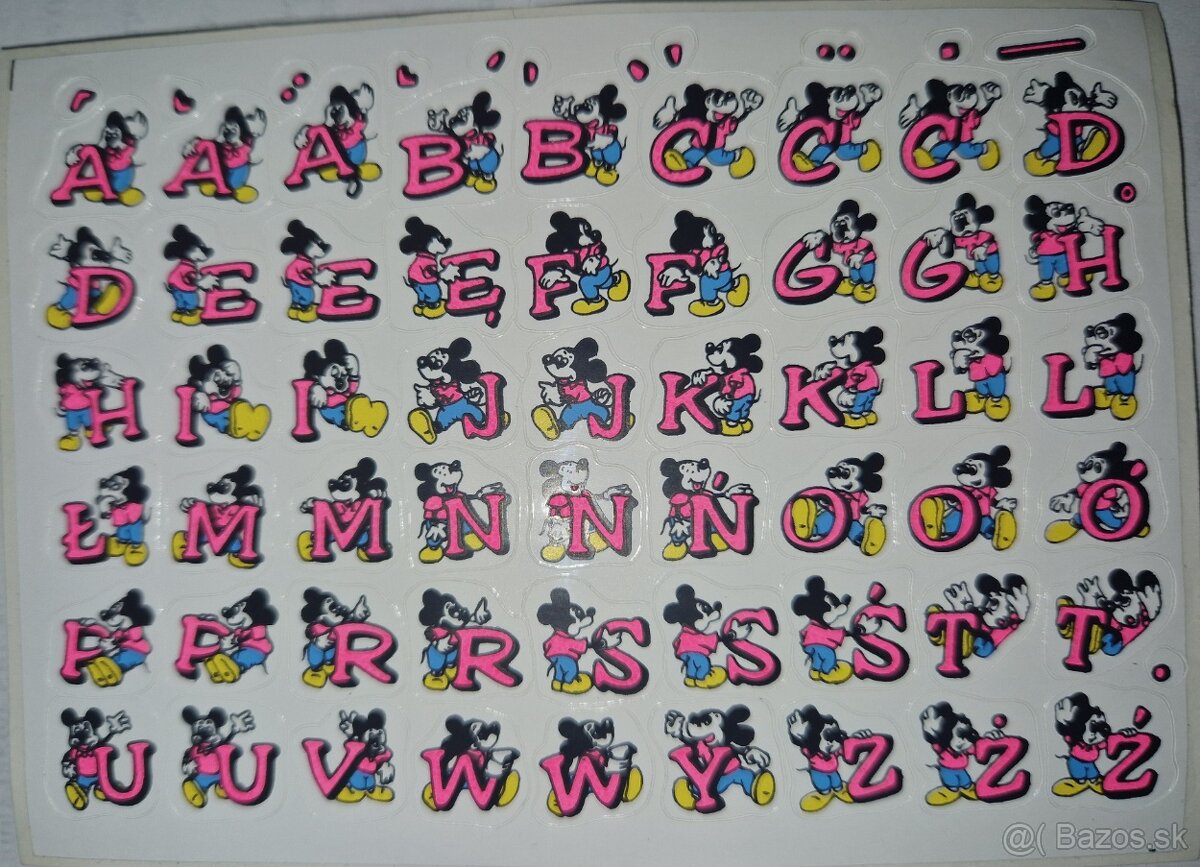 Retro samolepky šmoulové, šmolkovia, smurfs písmenka - 7