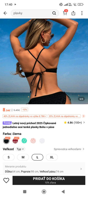 Čierne plavky veľ. L - 7