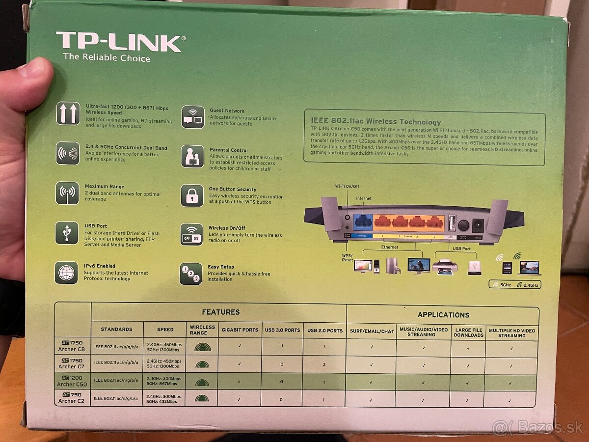 TP-LINK Archer C50 AC1200 v1 WiFi Router - 7