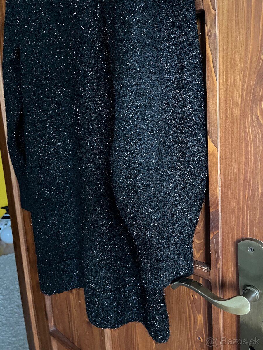H&M dlhý čierny sveter M - 7