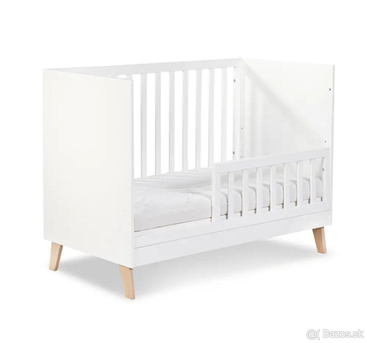 KLUPS Postieľka detská so zábranou Noah biela 120x60 cm - 7