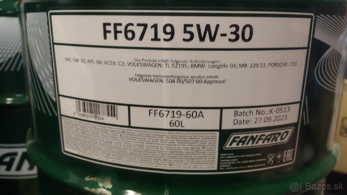 5W30 LongLIfe III motorový olej  sud 60 l - 7