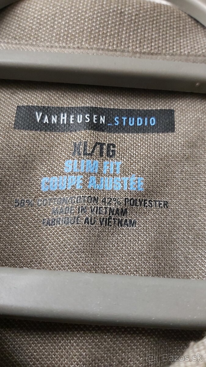 Pánska košeľa zn.Van Heusen krátky rukáv, khaki ,XL - 7
