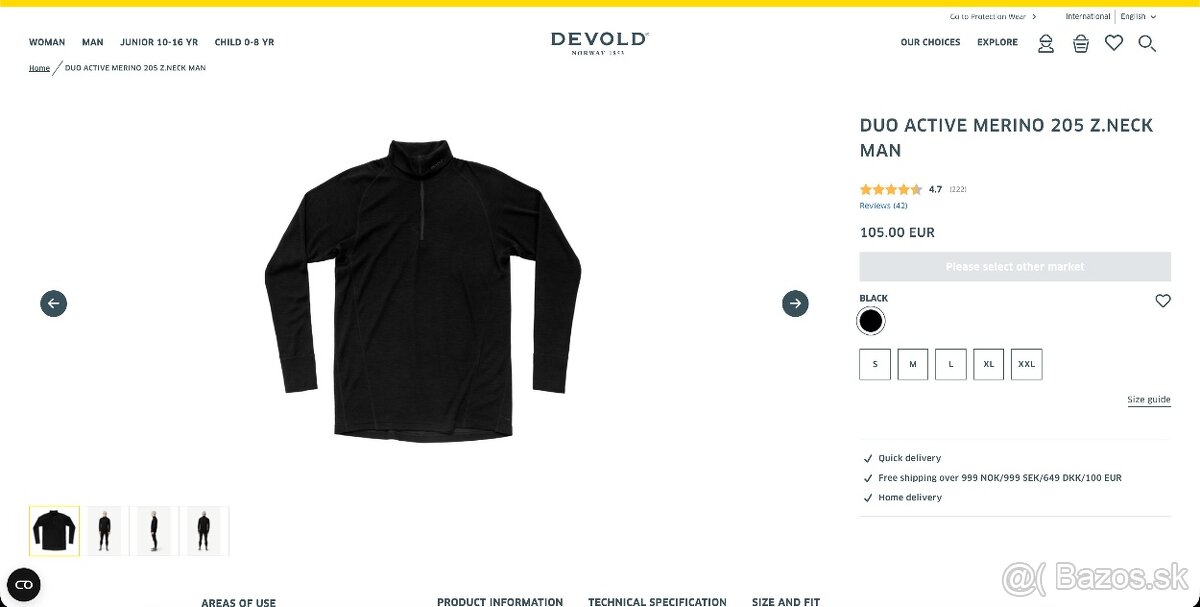 Merino rolák Devold Duo Active Merino 205 Zip Neck Man M - 7