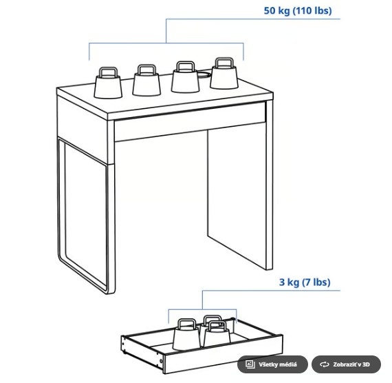 Predam Ikea stolik Micke / čierny mám aj stoličku - 7