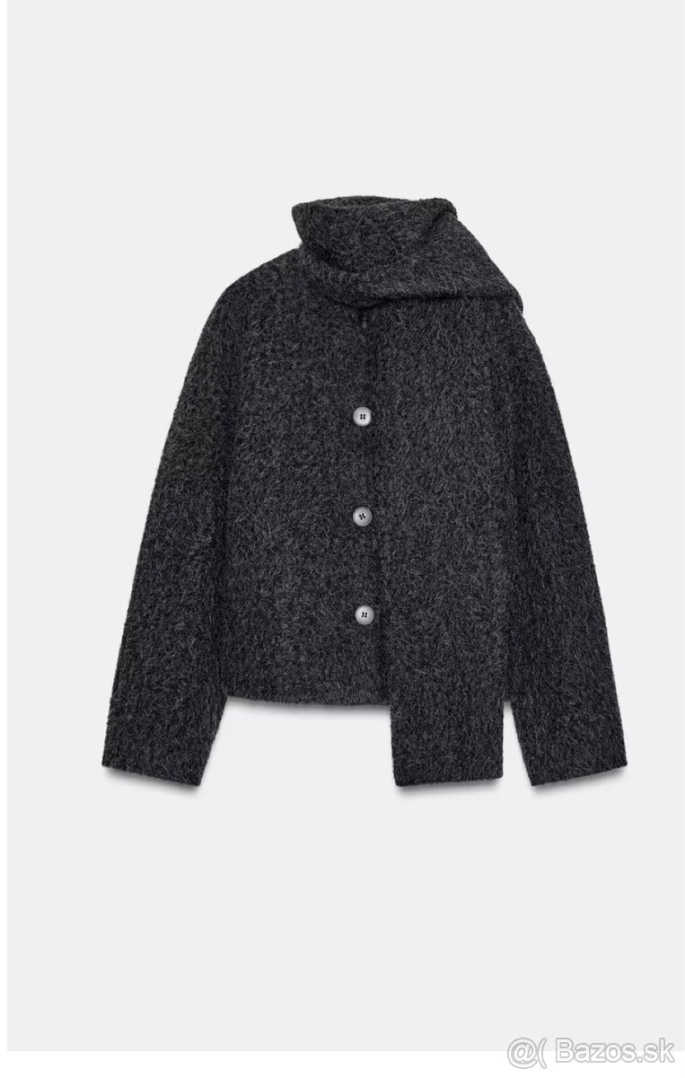 Kabát s buklé šálom nový - 7