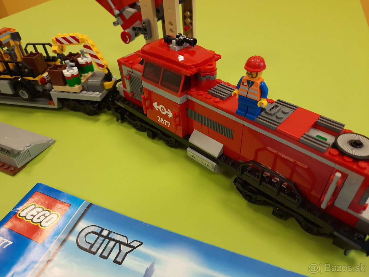 LEGO 3677 - séria CITY - Červený nákladný vlak - 7