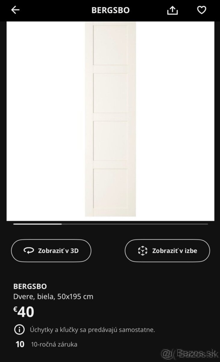 Predám skriňu PAX s dvierkami - IKEA - 7