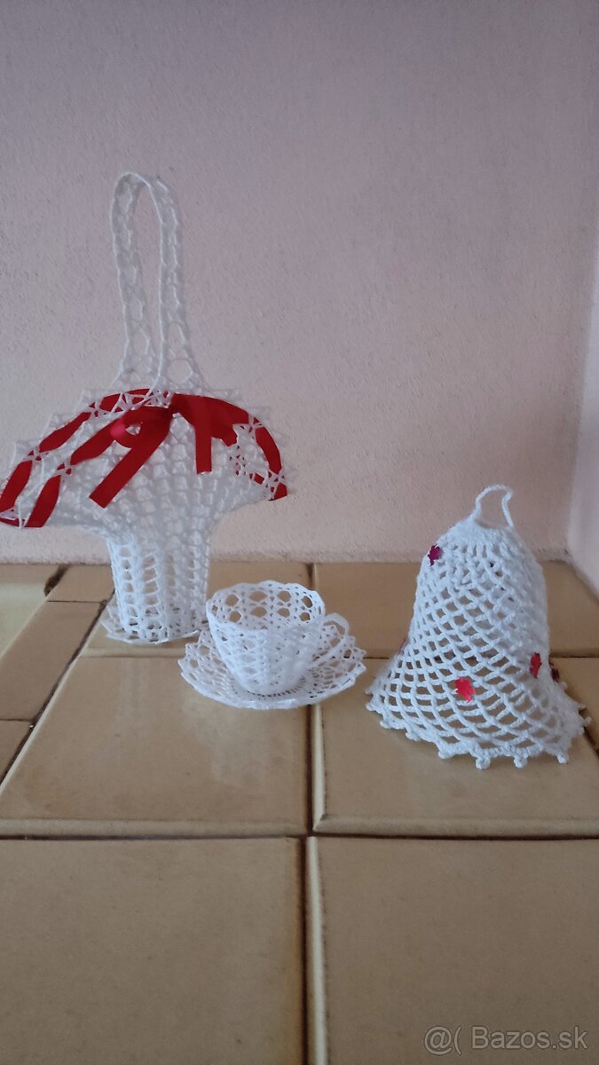 Porcelanove súpravy,vazy ,taniere, keramika, hááčkoané deko - 7