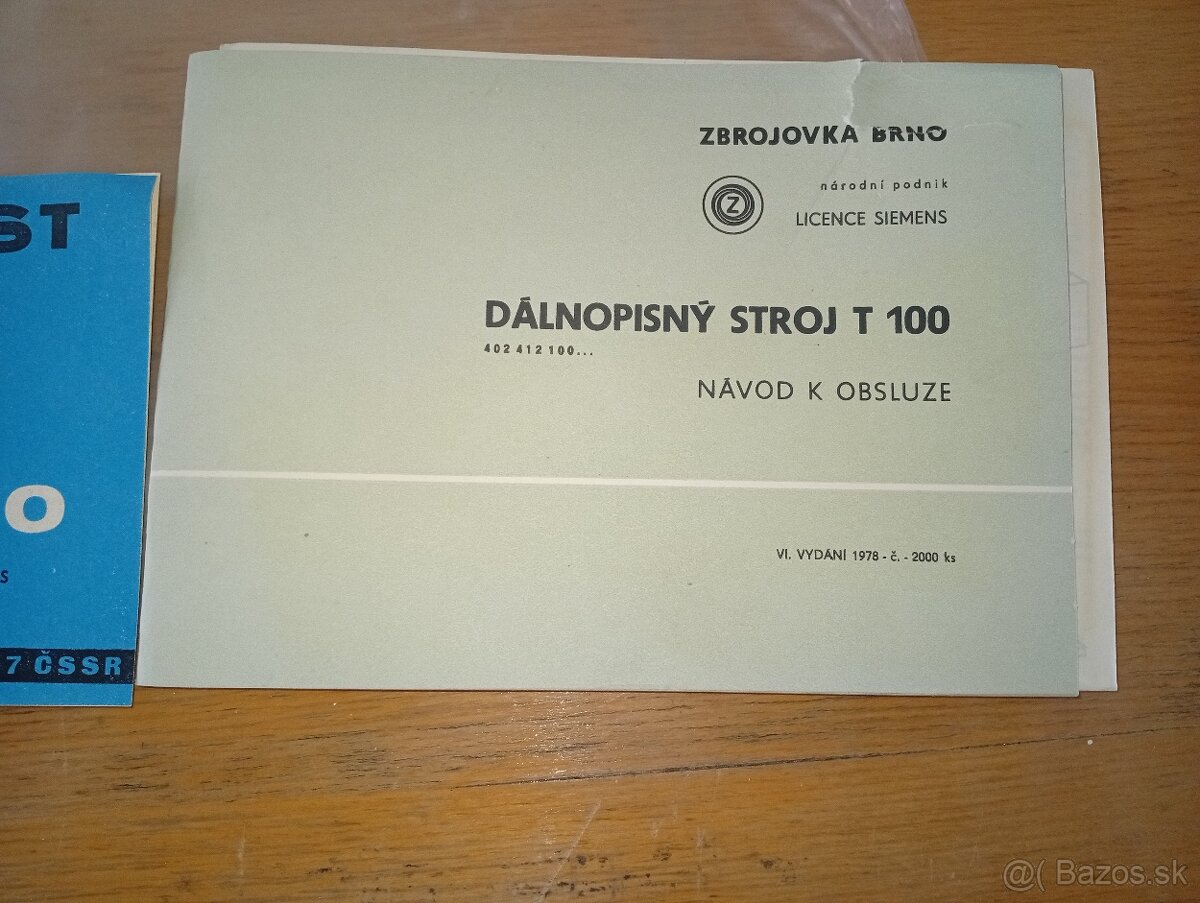 Predám telegrafný písací stroj T 100 - 7