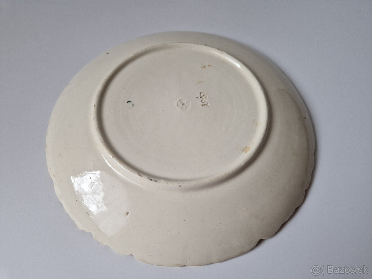 Starožitný zdobený keramický talíř talířek RDZ Rudolf Ditmar - 7