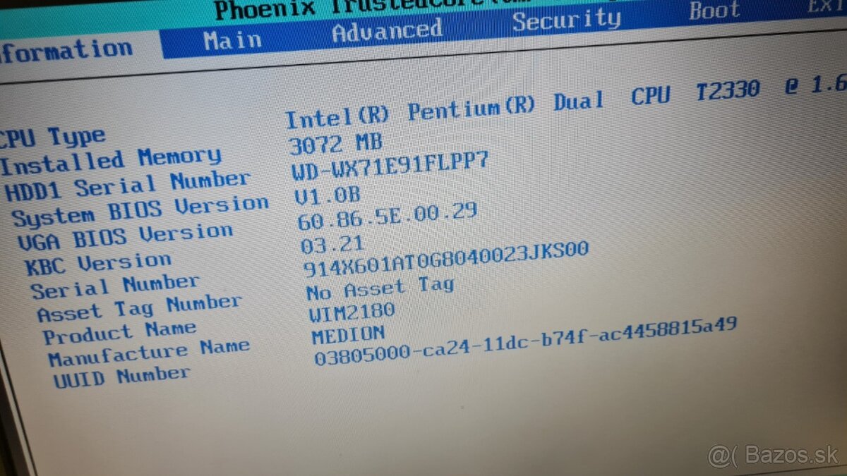 Starší polofunkčný notebook Medion - 7