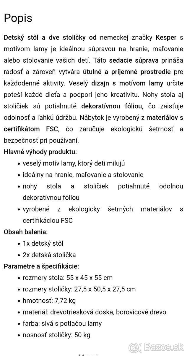 Detský stolík so stoličkami Kesper - 7