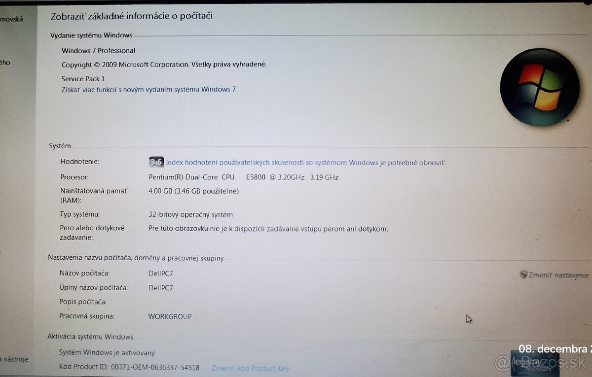 Predam PC zostavu Dell Optiplex 780.Parametre na fotkach. - 7