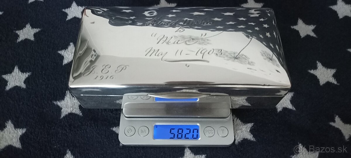 Investičné striebro-šperkovnica/humidor 1902–UK-582g - 7