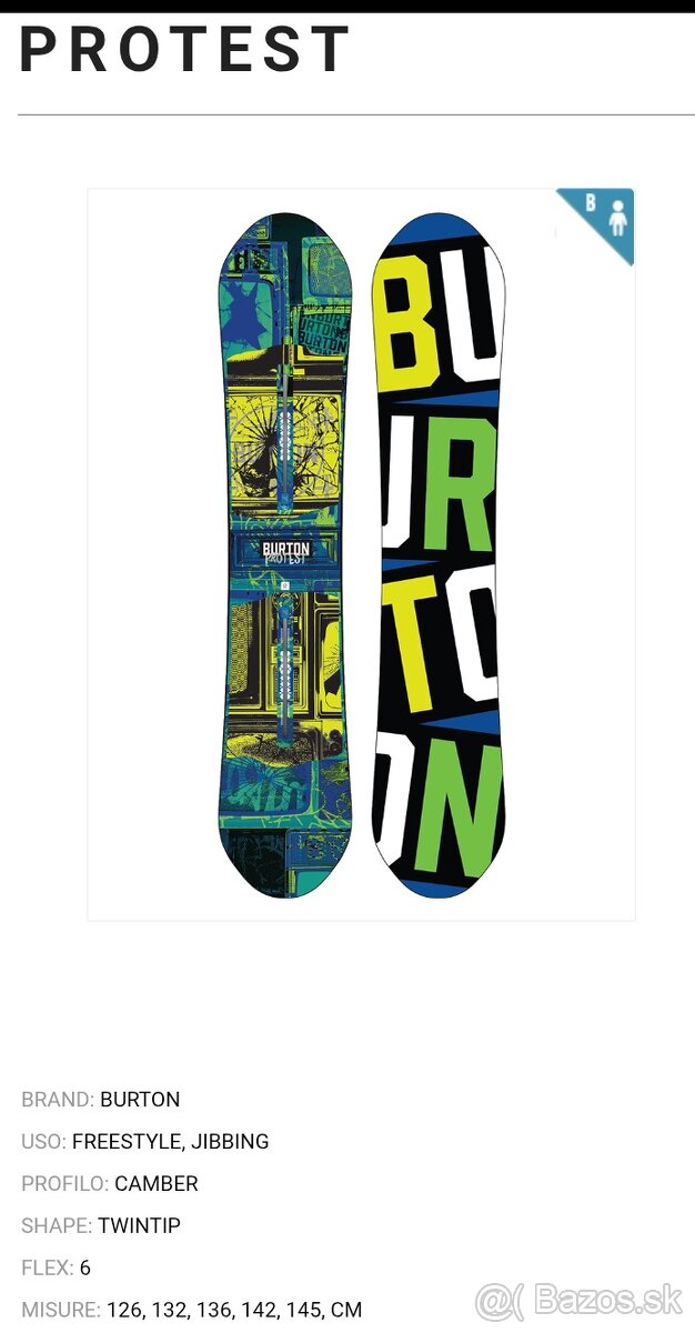 142 cm freestyle / jib snowboard BURTON PROTEST - 7