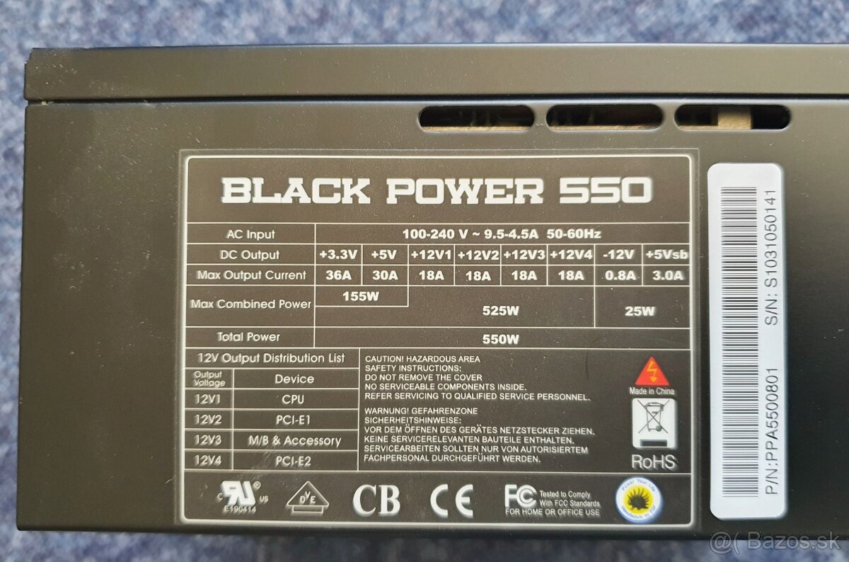 Zdroje 400W, 500W, 550W - 7