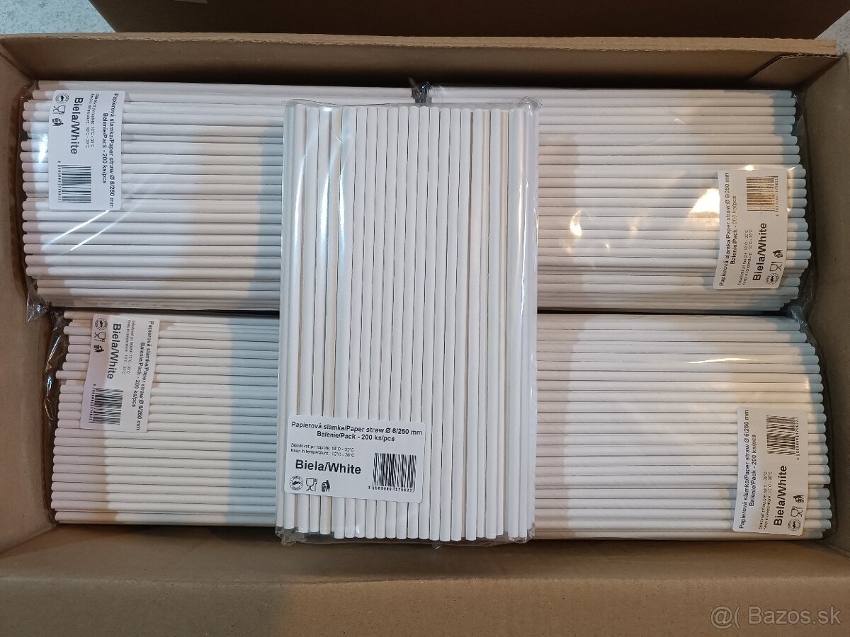 PAPIEROVÉ POHÁRE A SLAMKY RÔZNE DRUHY - 7