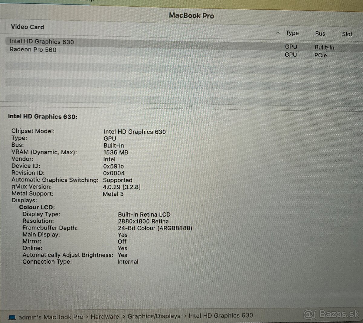 Apple MacBook Pro 15" 2017 Space Gray 16GB/1TB - 326 cyklov - 7