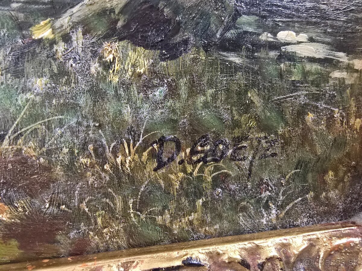 Starožitný obraz maľba na dreve - 7