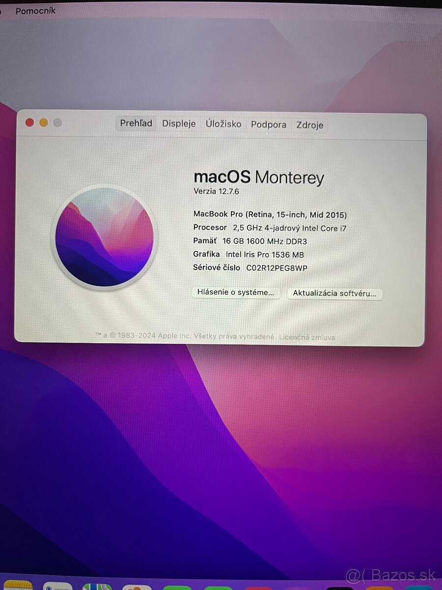 MacBook Pro 15inch 2015 / 16GB/500GB Nova batéria TOP stav - 7