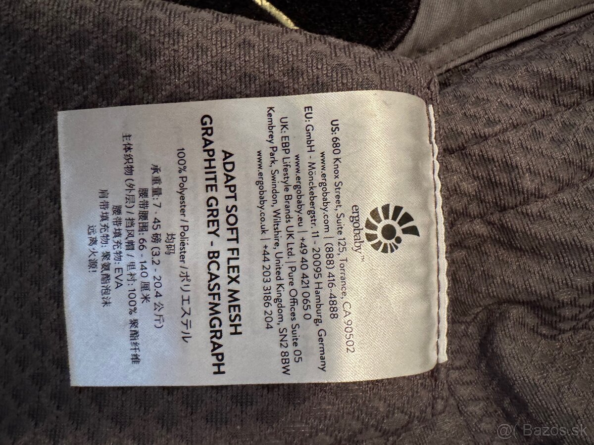 ERGOBABY | ADAPT Nosič Soft Flex Mesh - Graphite grey - 7