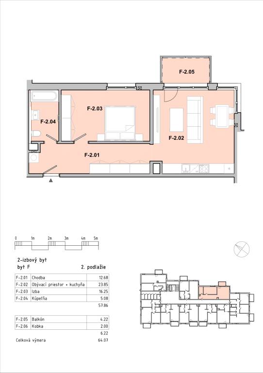 Na predaj 2 -izbový byt 59,99 m2 s predzáhradkou, novostavba - 7