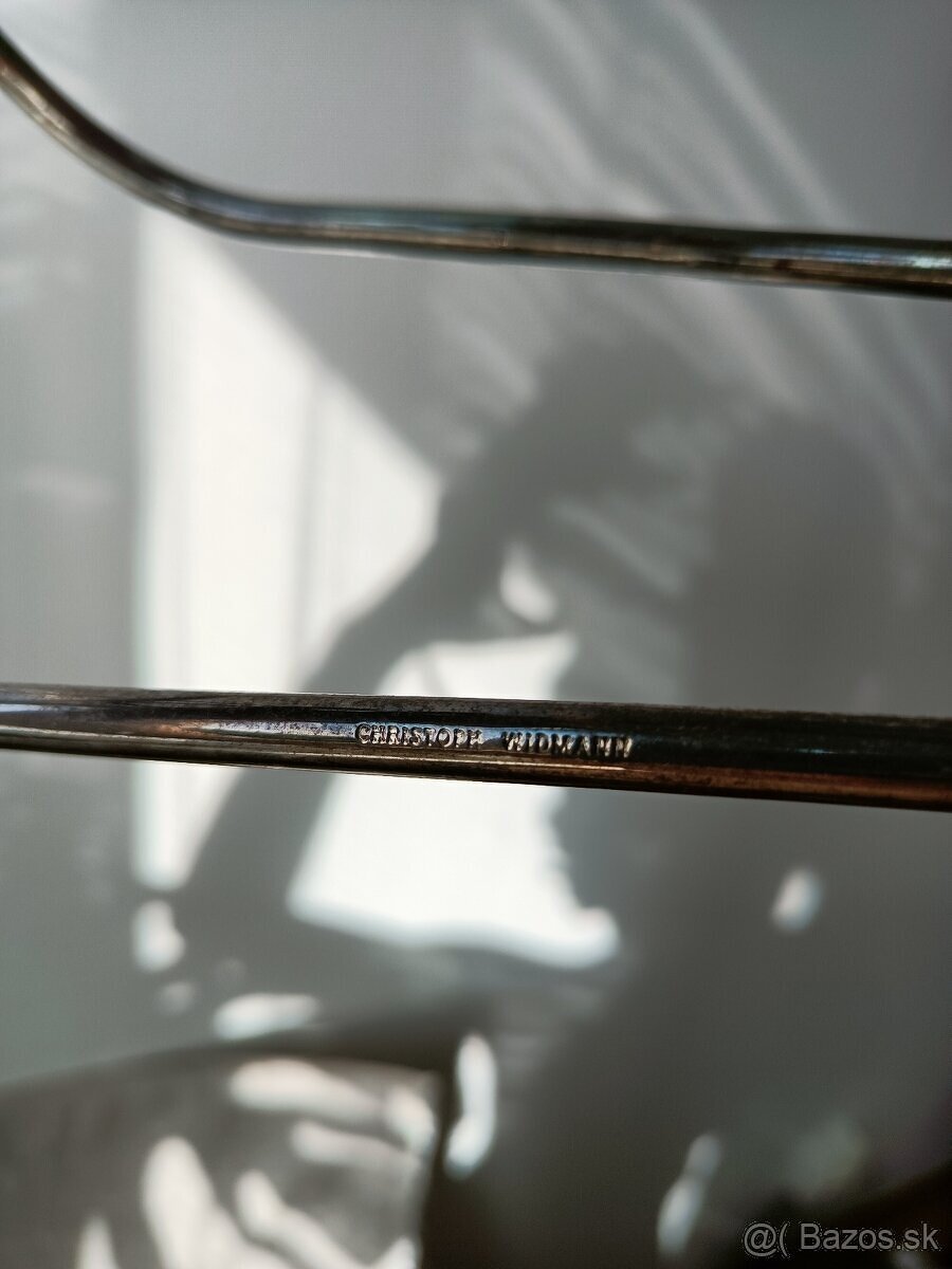 Starý striebrený stojan na fľašu - 7