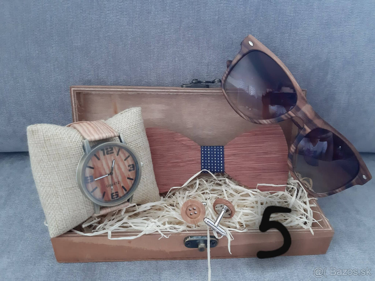 Drevený set pre pánov vhodný na plesy či svadby - 7