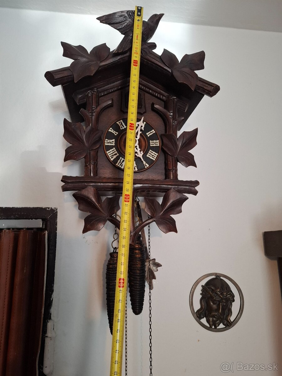 Predám funkčné staré kukučkové hodiny celková výška 45cm 150 - 7