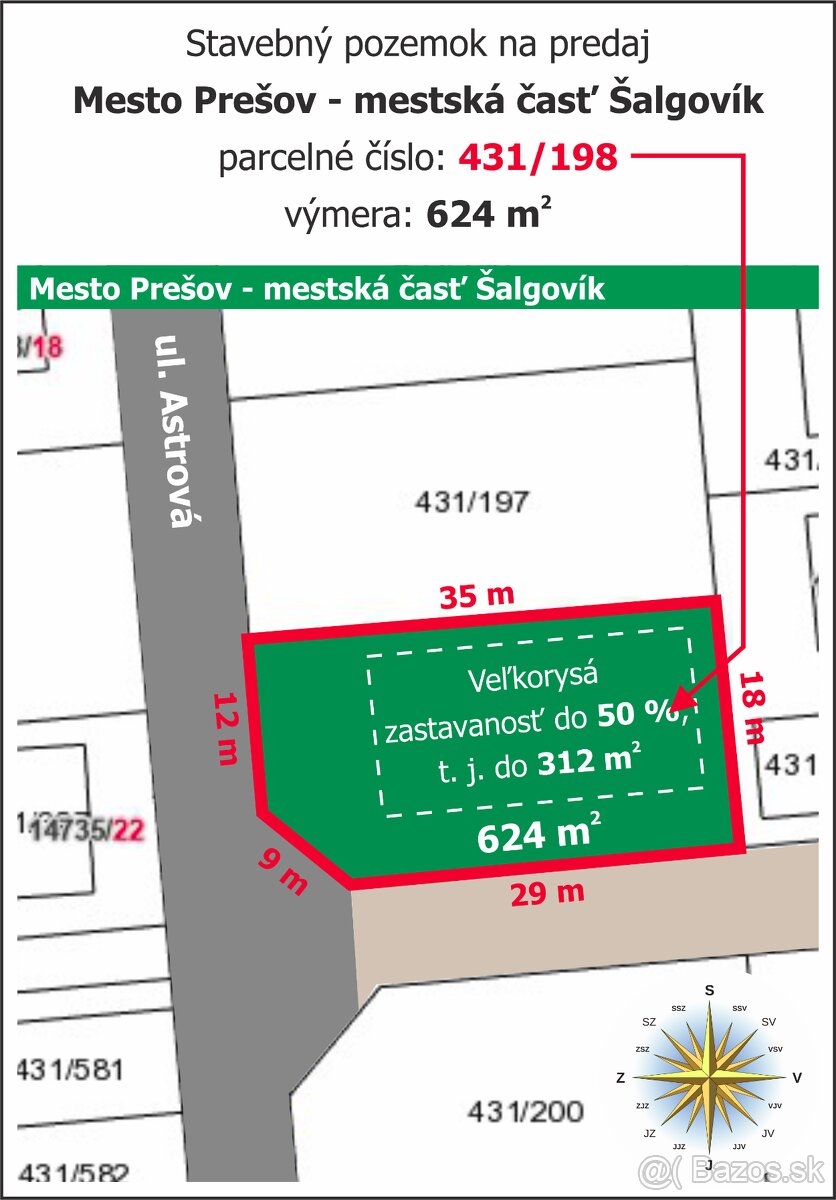 Lukratívny stavebný pozemok | 624 m² - Prešov - 7