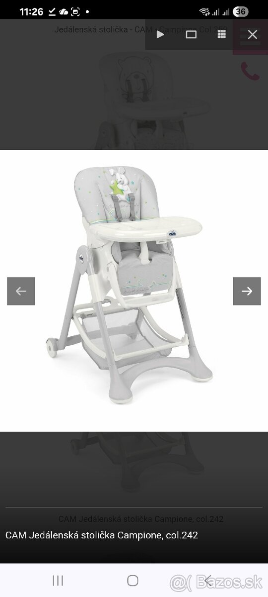 Detská jedálenská stolička polohovateľná - 7