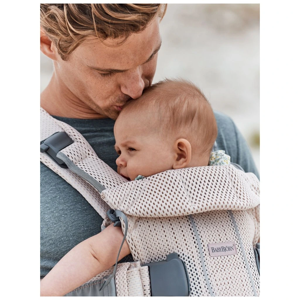 BABYBJORN ONE AIR Ergonomický nosič Pearly Pink 3D Mesh - 7