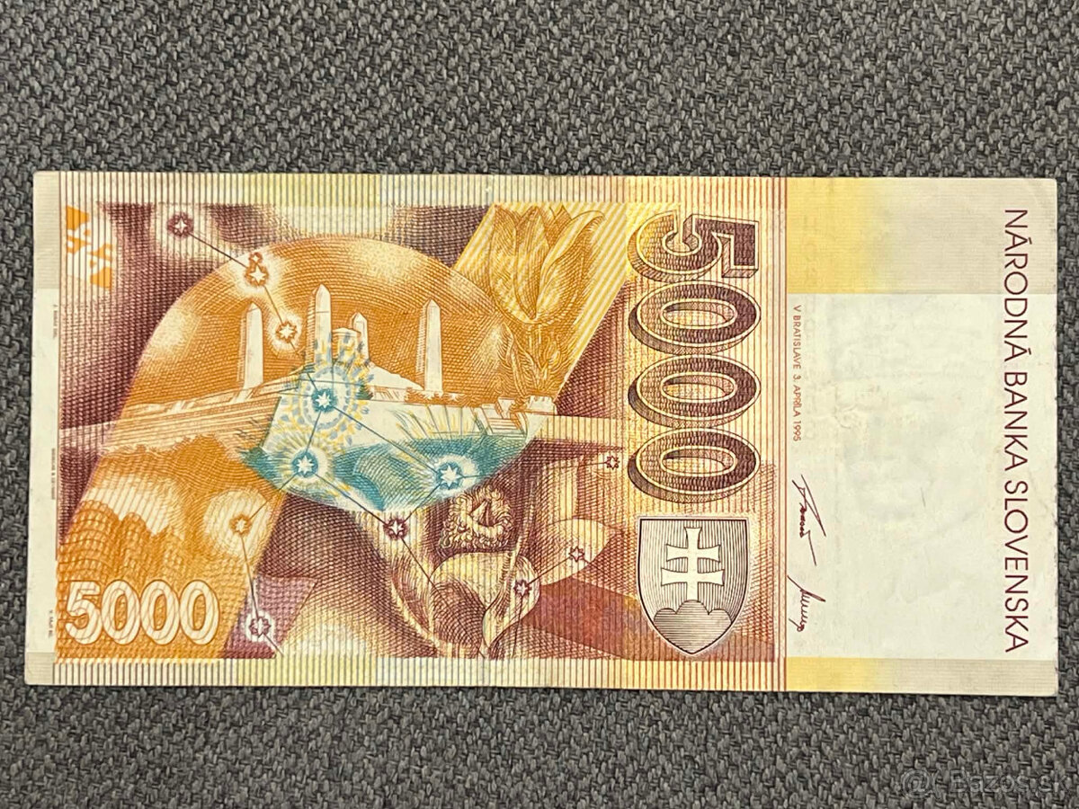 Slovenské bankovky 5000 SK - 7