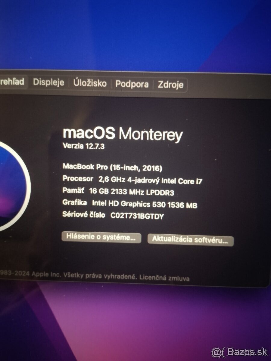 MacBook Pro 15inch 2016 / 16GB/256GB Super stav - 7
