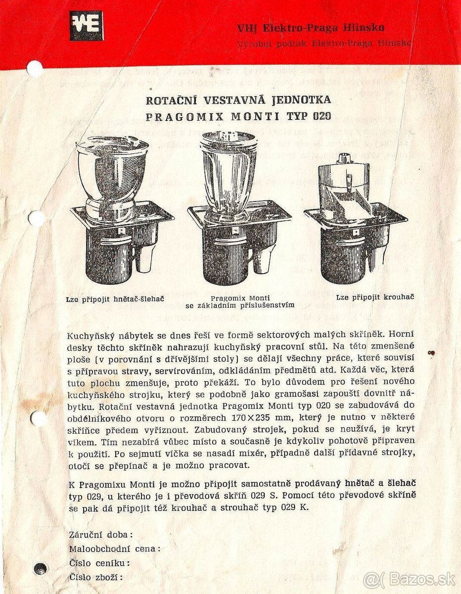 retro mixér Pragomix - 7