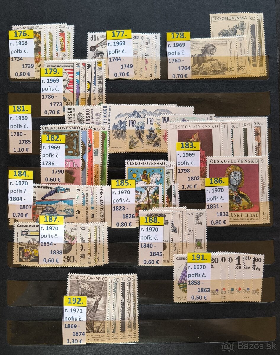 Poštové známky Českoslovemsko - série čisté - 7