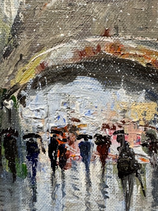 Olejomaľba Pasquale Vuotto (1958) – Prvý sneh v Paríži - 7