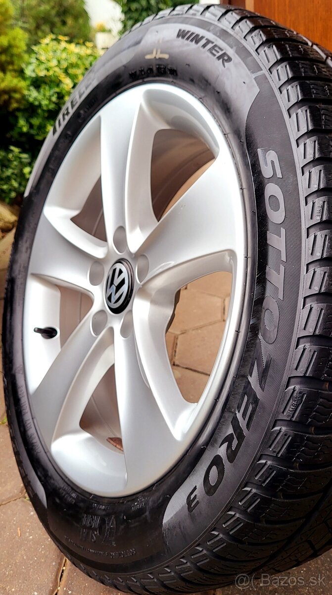 alu R17 5x112 orig. VW + zimné pneu 215/55, Passat + Superb - 7