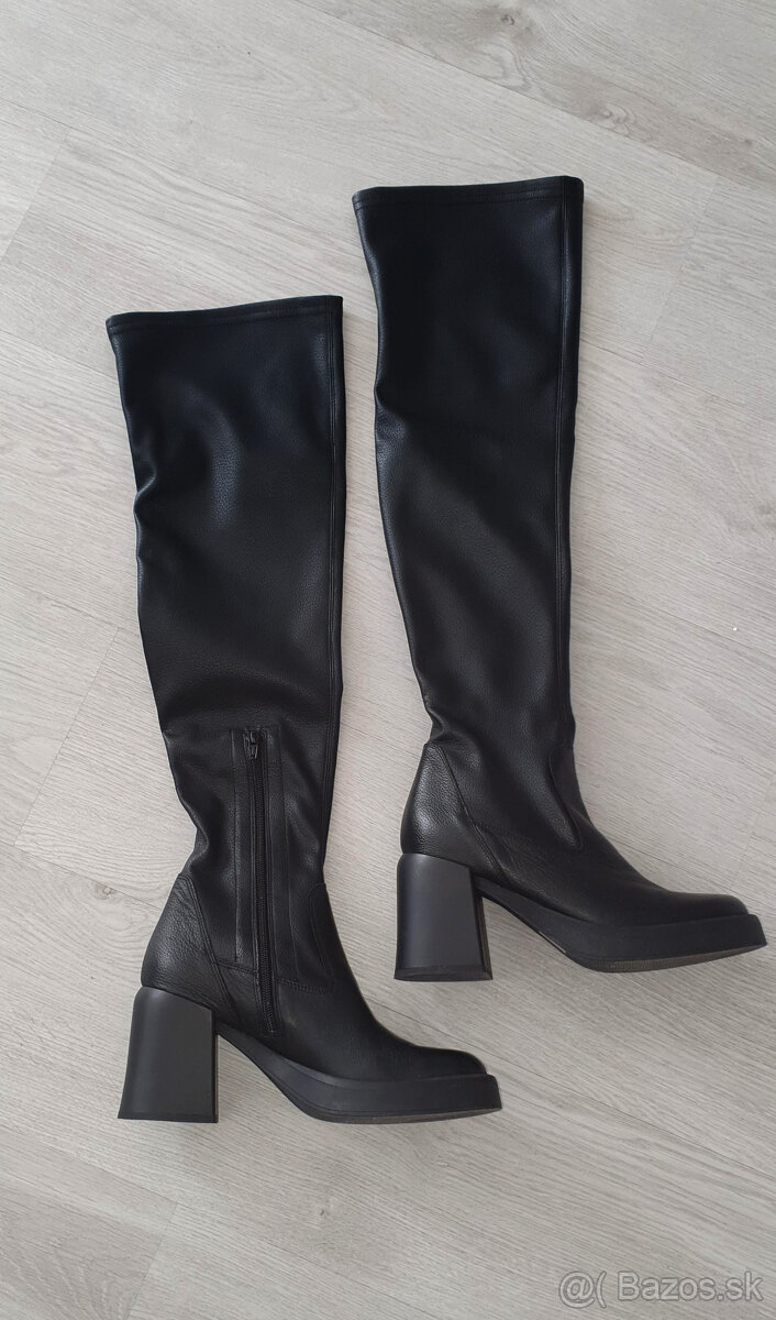 Kožené čižmy BAŤA nad kolená v.40 - NOVÉ - 7