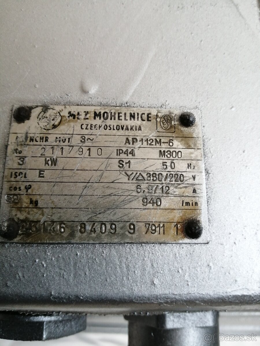 Elektromotor MEZ Mohelnice 3kW, 940 ot /min, 400V - 7