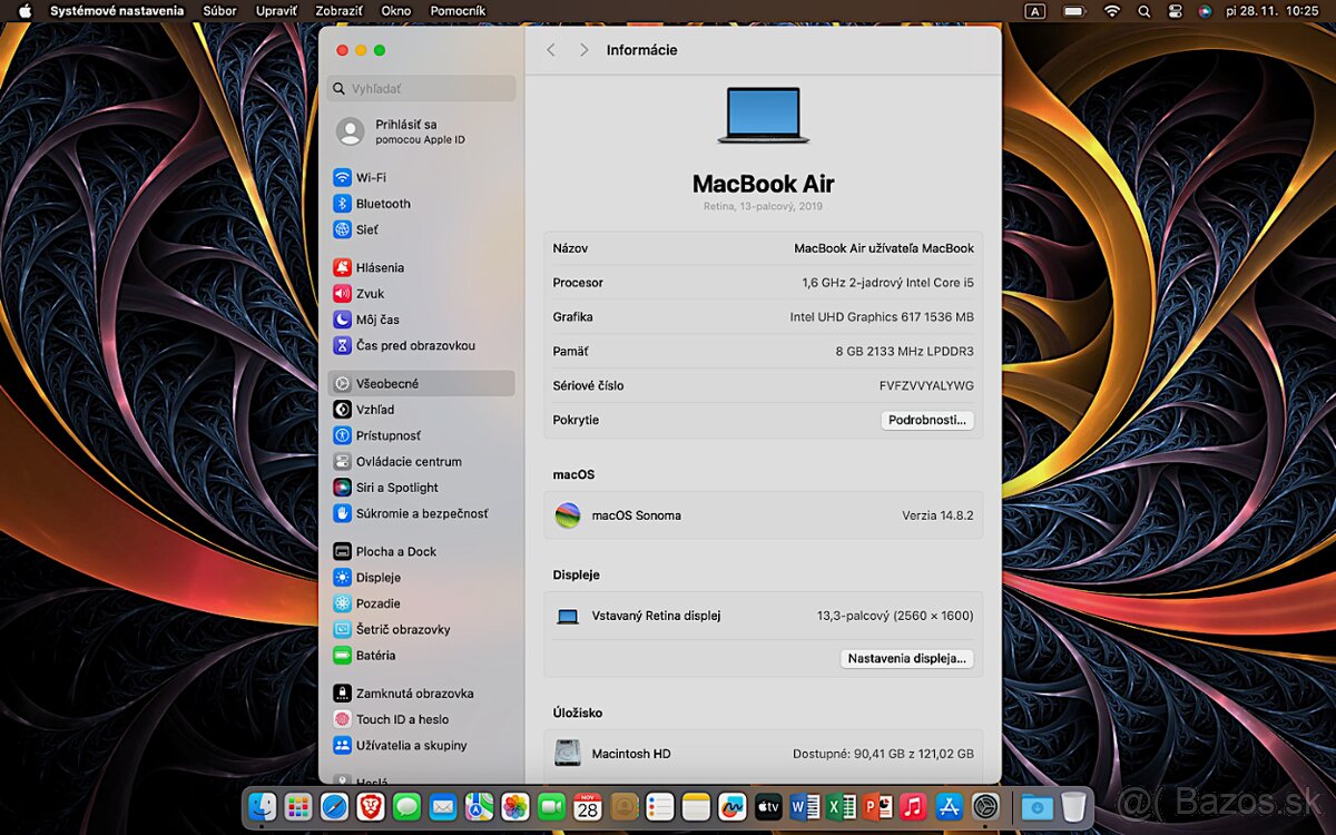 MacBook Air 13", typ A1932, Výdrž batérie 6 hod. - 7