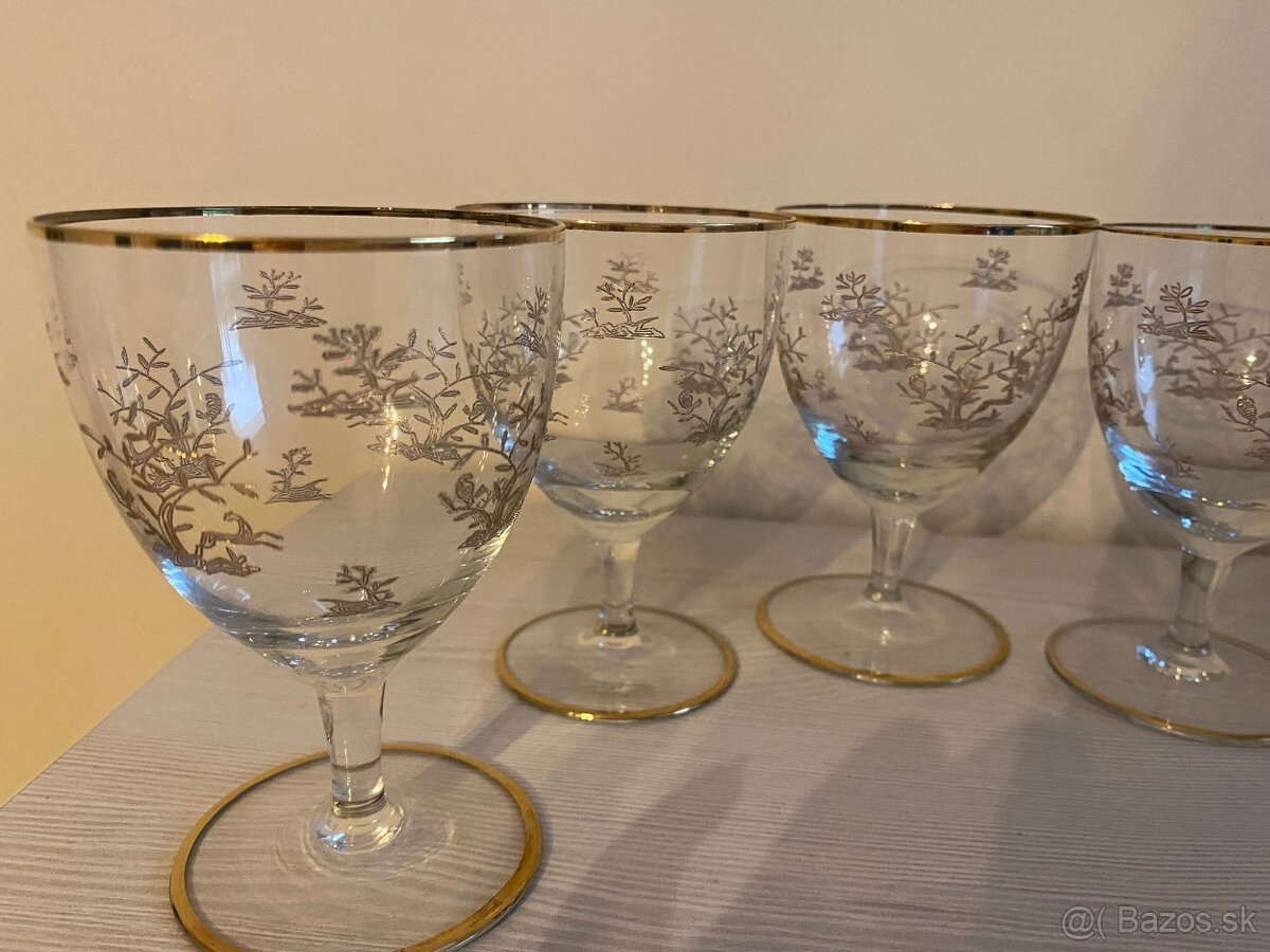 Sada jedinečných pohárov so zlatým zdobením - 7
