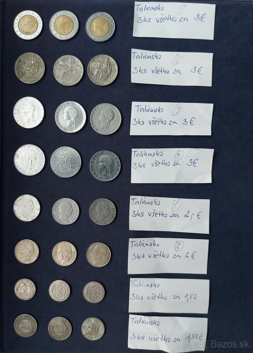 Zbierka mincí - Maroko,Taliansko, České mince, dvojeurovky - 7