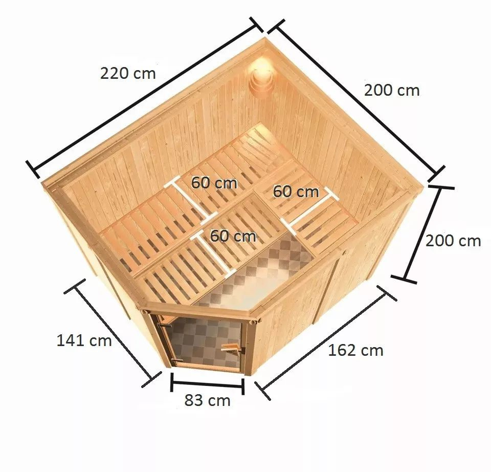 exkluzívna sauna saunová kabína vnútorná sauna 221x200cm 9kW - 7