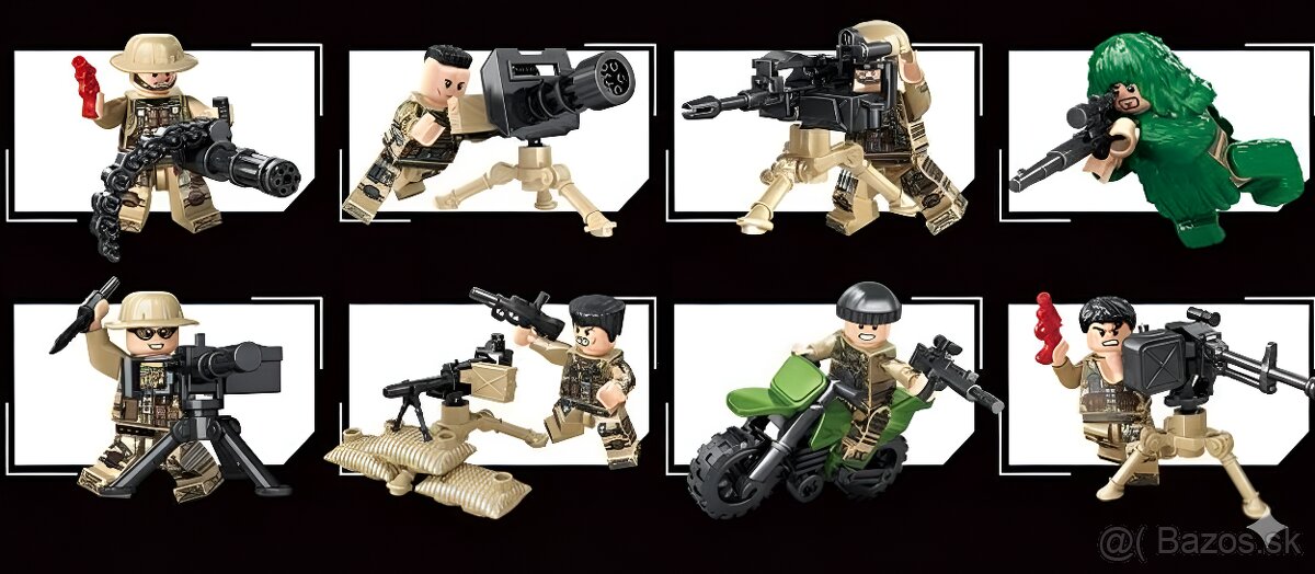 Rôzne sety vojakov 7 + doplnky - typ lego - nové - 7