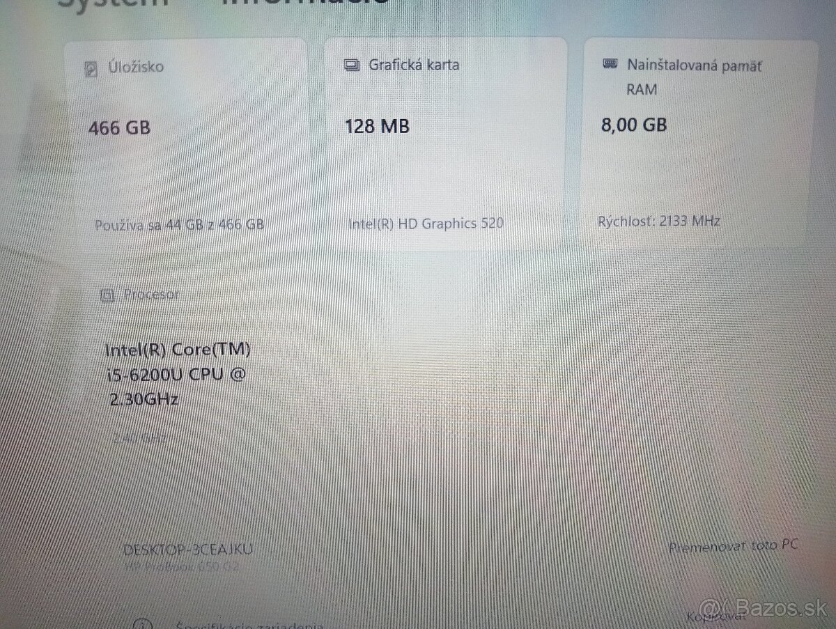 predám Hp probook 650 g2 / dotykový displej / 8gb ram /Win11 - 7