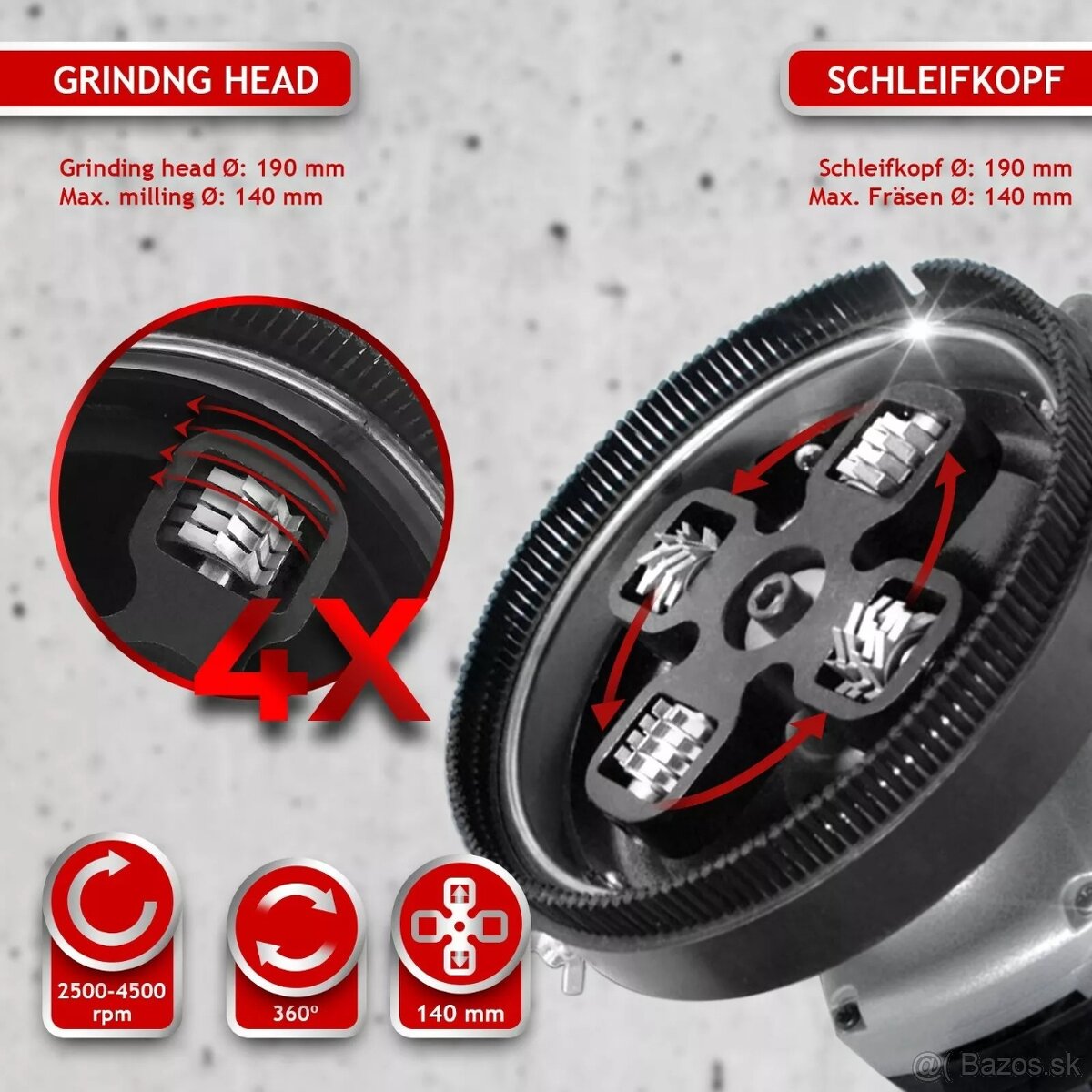 Nová BC-ELEC XM150 Fréza na betón Sanačná frézka 1500 W - 7