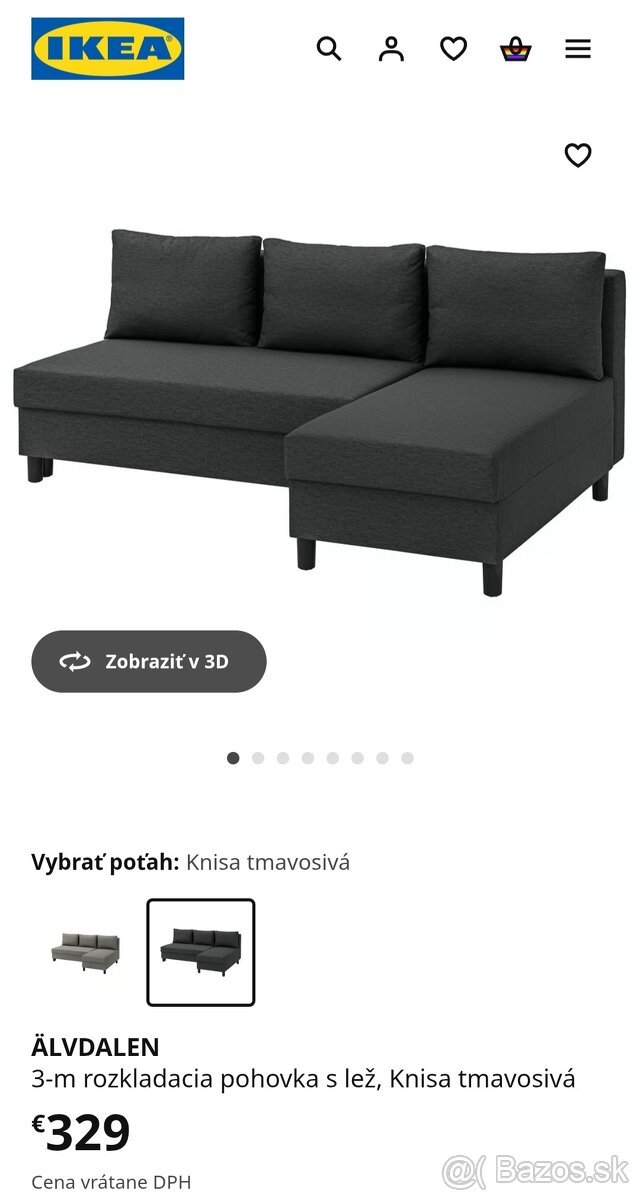 IKEA Rozkladacia pohovka ÄLVDALEN nová - 7